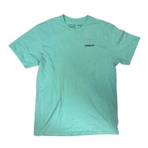 Patagonia Line Logo Badge Short Sleeve Responsibili-Tee Size L Mint Green